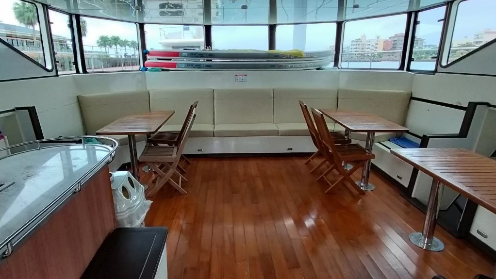 Private boat seating and deck space